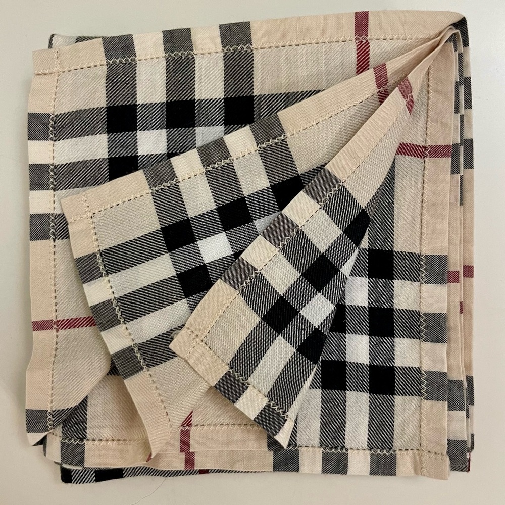 Authentic Vintage Burberry London Nova Check Handkerchief – Embroidered Logo - Picture 2 of 7